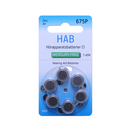 HAB A675P CI MF Hörapparatsbatteri